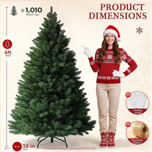CASA CLAUSI 6ft Artificial Christmas Tree Unlit Pine Xmas Tree,Olive Green